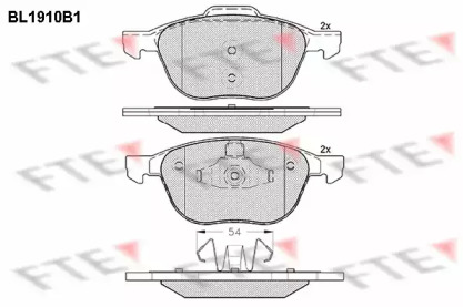 Комплект тормозных колодок FTE BL1910B1