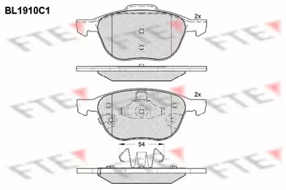 Комплект тормозных колодок FTE BL1910C1