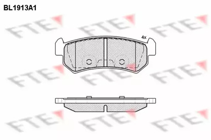 Комплект тормозных колодок FTE BL1913A1