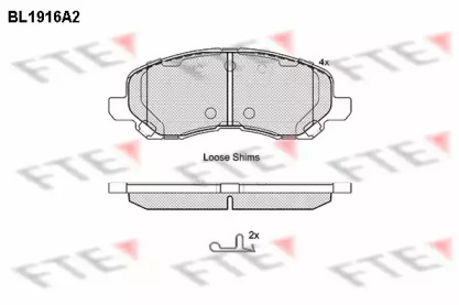 Комплект тормозных колодок FTE BL1916A2