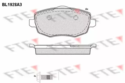 Комплект тормозных колодок FTE BL1928A3