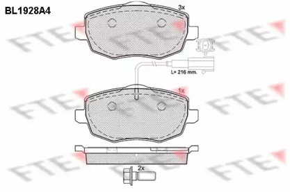 Комплект тормозных колодок FTE BL1928A4