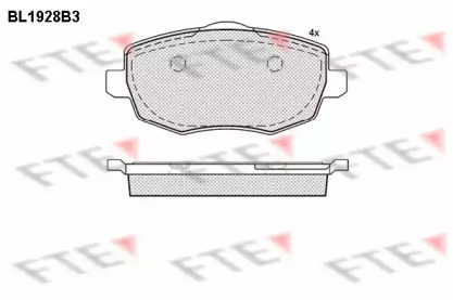 Комплект тормозных колодок FTE BL1928B3