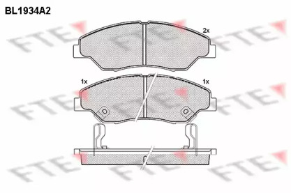 Комплект тормозных колодок FTE BL1934A2