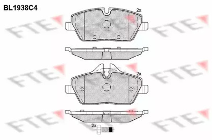 Комплект тормозных колодок FTE BL1938C4