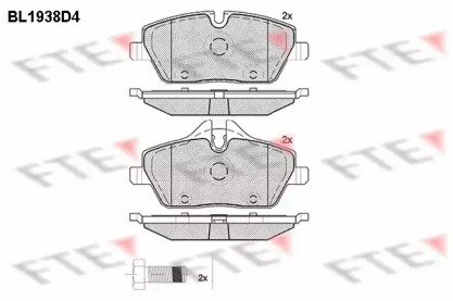 Комплект тормозных колодок FTE BL1938D4