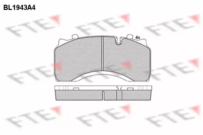 Комплект тормозных колодок FTE BL1943A4