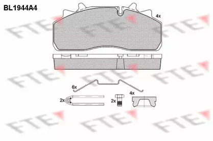 Комплект тормозных колодок, дисковый тормоз FTE BL1944A4