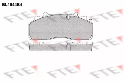 Комплект тормозных колодок, дисковый тормоз FTE BL1944B4