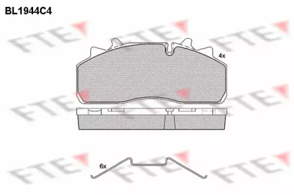 Комплект тормозных колодок, дисковый тормоз FTE BL1944C4