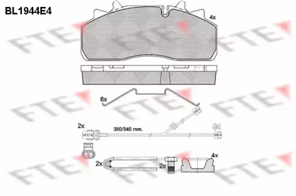 Комплект тормозных колодок, дисковый тормоз FTE BL1944E4