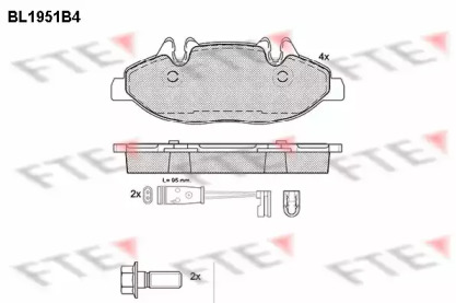 Комплект тормозных колодок FTE BL1951B4