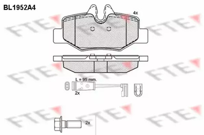 Комплект тормозных колодок FTE BL1952A4