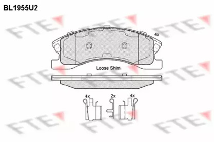 Комплект тормозных колодок FTE BL1955U2