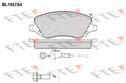 Комплект тормозных колодок FTE BL1957A4