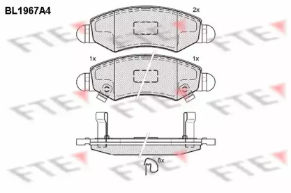 Комплект тормозных колодок FTE BL1967A4