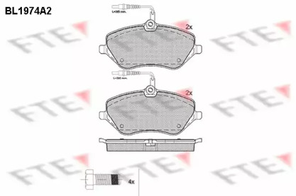 Комплект тормозных колодок FTE BL1974A2