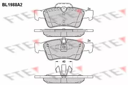 Комплект тормозных колодок FTE BL1988A2