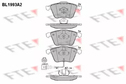 Комплект тормозных колодок FTE BL1993A2