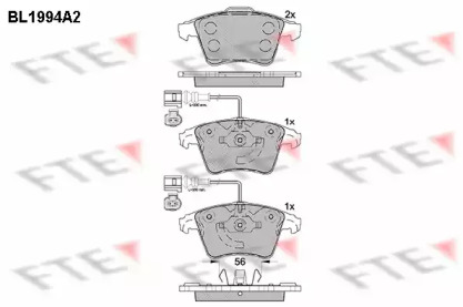 Комплект тормозных колодок FTE BL1994A2