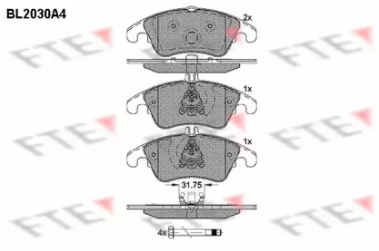 Комплект тормозных колодок FTE BL2030A4