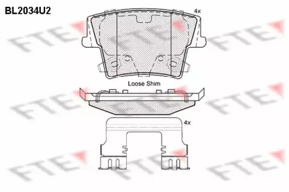 Комплект тормозных колодок FTE BL2034U2