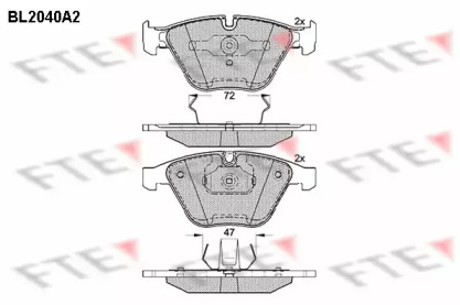 Комплект тормозных колодок FTE BL2040A2