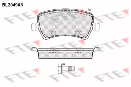 Комплект тормозных колодок FTE BL2049A3