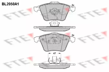 Комплект тормозных колодок FTE BL2050A1