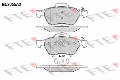 Комплект тормозных колодок FTE BL2055A3