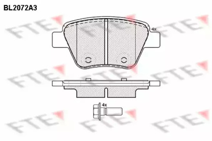 Комплект тормозных колодок FTE BL2072A3