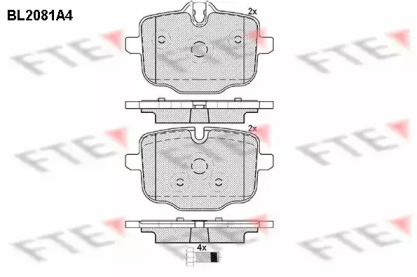 Комплект тормозных колодок FTE BL2081A4