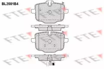 Комплект тормозных колодок FTE BL2081B4