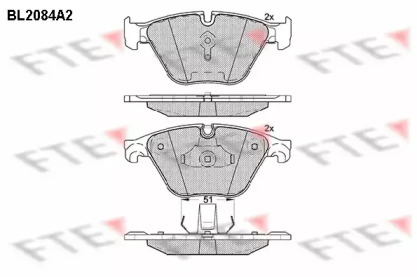 Комплект тормозных колодок FTE BL2084A2