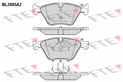 Комплект тормозных колодок FTE BL2085A2