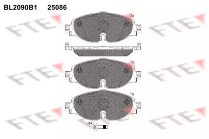 Комплект тормозных колодок FTE BL2090B1