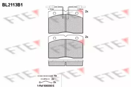 Комплект тормозных колодок FTE BL2113B1