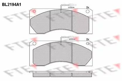 Комплект тормозных колодок FTE BL2194A1