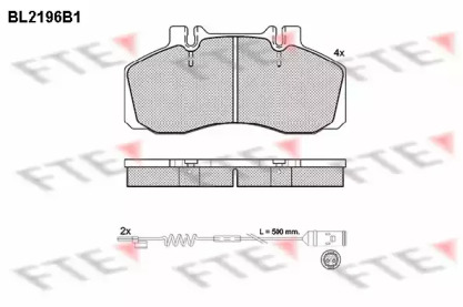 Комплект тормозных колодок FTE BL2196B1