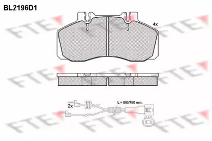 Комплект тормозных колодок FTE BL2196D1