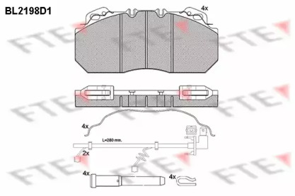 Комплект тормозных колодок FTE BL2198D1