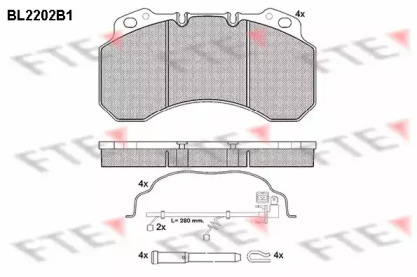 Комплект тормозных колодок FTE BL2202B1