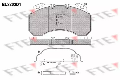 Комплект тормозных колодок FTE BL2203D1