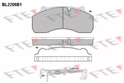 Комплект тормозных колодок FTE BL2206B1