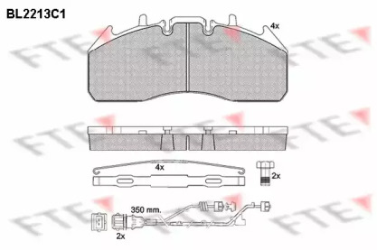 Комплект тормозных колодок, дисковый тормоз FTE BL2213C1