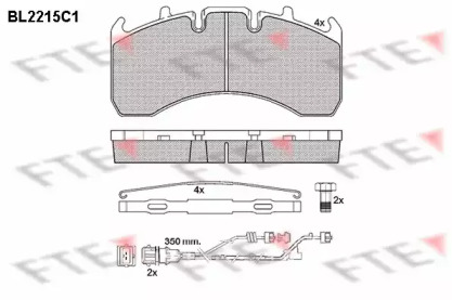 Комплект тормозных колодок, дисковый тормоз FTE BL2215C1