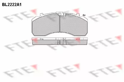 Комплект тормозных колодок, дисковый тормоз FTE BL2222A1