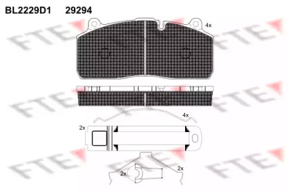 Комплект тормозных колодок FTE BL2229D1