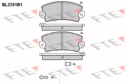 Комплект тормозных колодок FTE BL2251B1