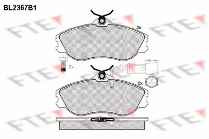 Комплект тормозных колодок FTE BL2367B1